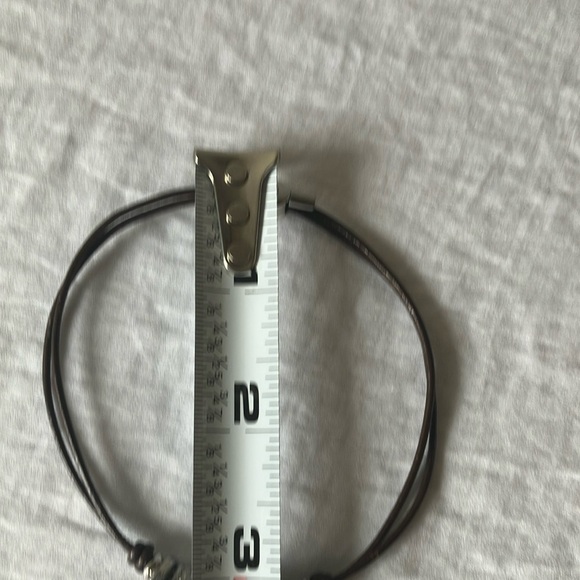 Fossil: Silver Tone Heart Charm Bracelet- Faux Leather Adjustable bracelet - Picture 10 of 15